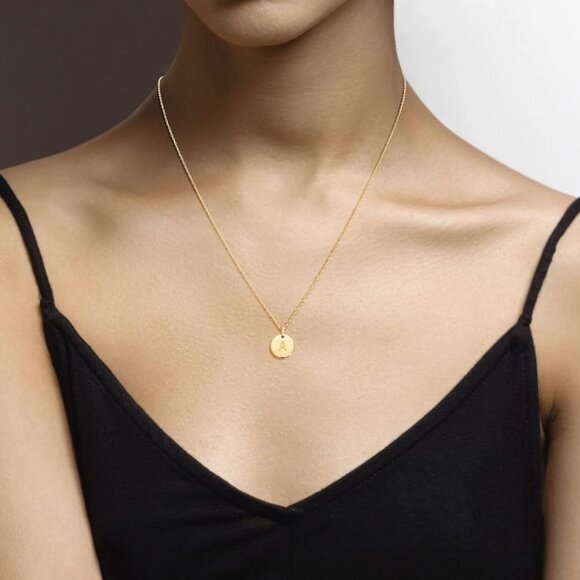 925 Sterling Silver or 18K Yellow Gold Plated 925 Sterling Silver Dainty Round I - Picture 4 of 6